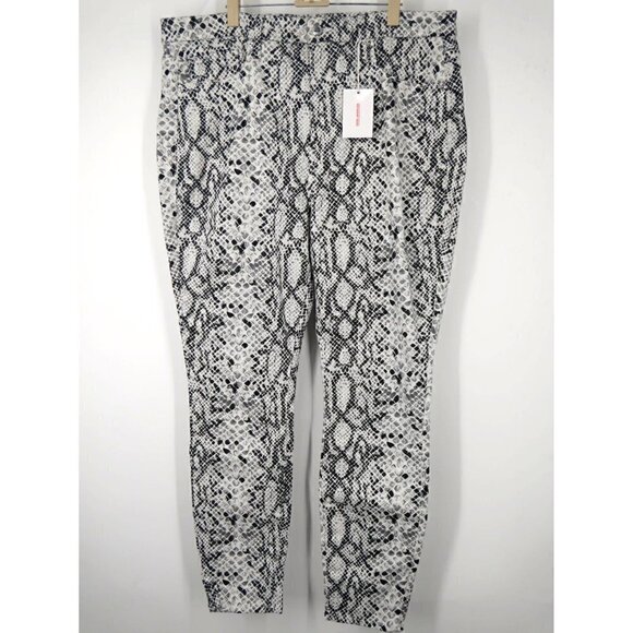 NWT Good American Good Waist Snake Print Skinny Jeans Black White 22 - Picture 3 of 6